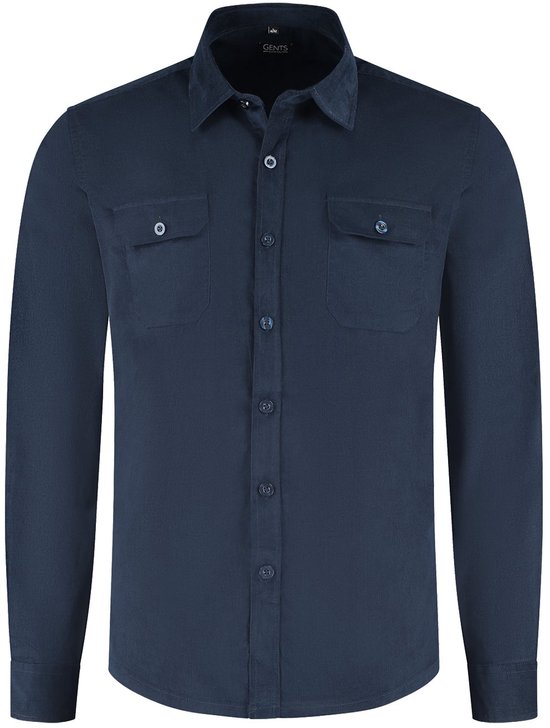 Gents - Overshirt corduroy blauw - Katoen - Blauw - Maat M