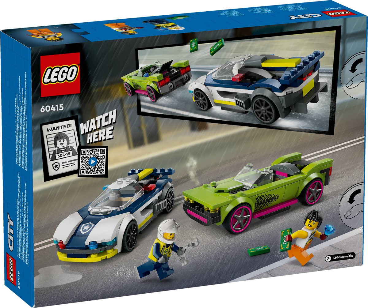 LEGO 60415 City Politiewagen en snelle autoachtervolging Politie Auto Speelgoed Set — afbeelding 18