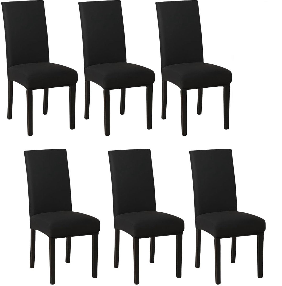 Ibenzoa® Stretchbare Stoelhoezen Set van 6 voor Eetkamerstoelen met Hoge Rugleuning, Beschermende en Wasbare Slipcovers voor Feestelijke Gelegenheden