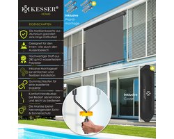 Verticale zonwering / zonnescherm balkon 180×250 cm – binnen / buiten – antraciet / donkergrijs