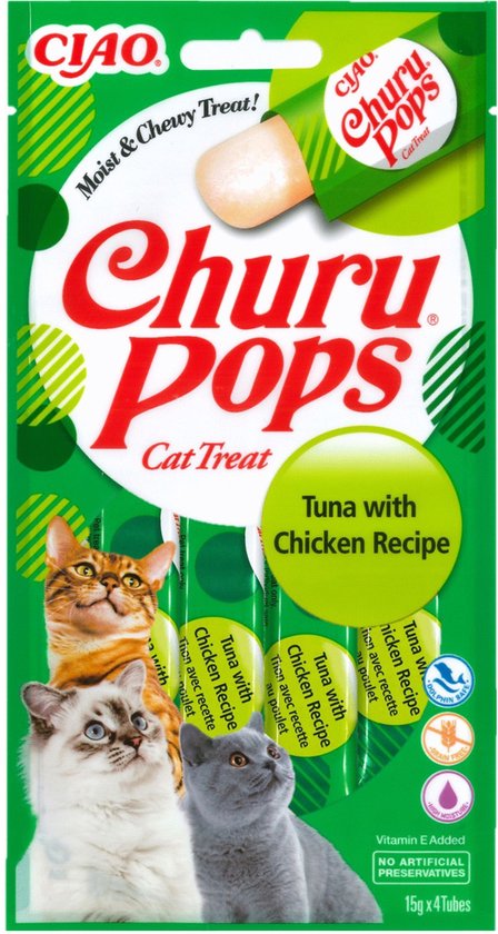 Inaba Kattensnack Pops Tonijn - Kip 60 gr