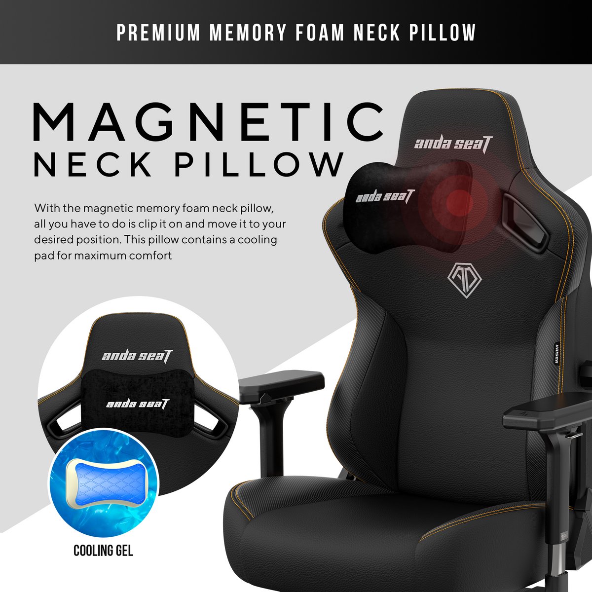 Andaseat Kaiser 3 Gamestoel Zwart Ergonomisch Large - afbeelding 2