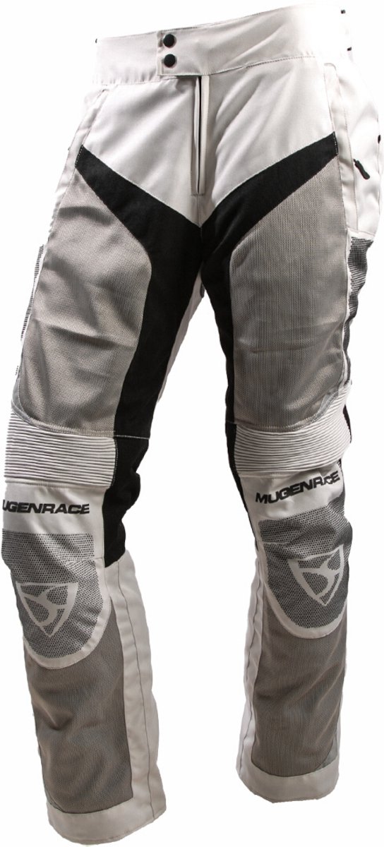MUGENRACE Meshke Lichtgrijs Zwarte Waterdichte Textielbroek - Broek