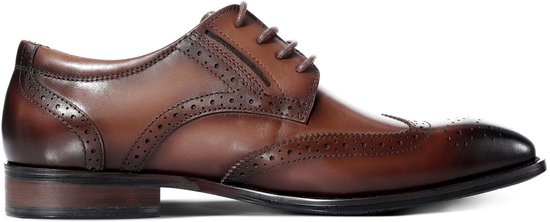 Chaussures pour femmes Oxford basses à bout pointu pour homme Allthemen - Cuir pleine fleur - Marron - 41