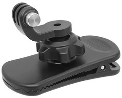 "Geschikt voor GoPro Hero 13/12/11/10/9/8 Zwart, Session, DJI Osmo Action 5Pro/4/3 en de meeste actioncamera's (BC-2) - Rugzakriemclipbevestiging - 360° rotatie rugzakklembevestiging"