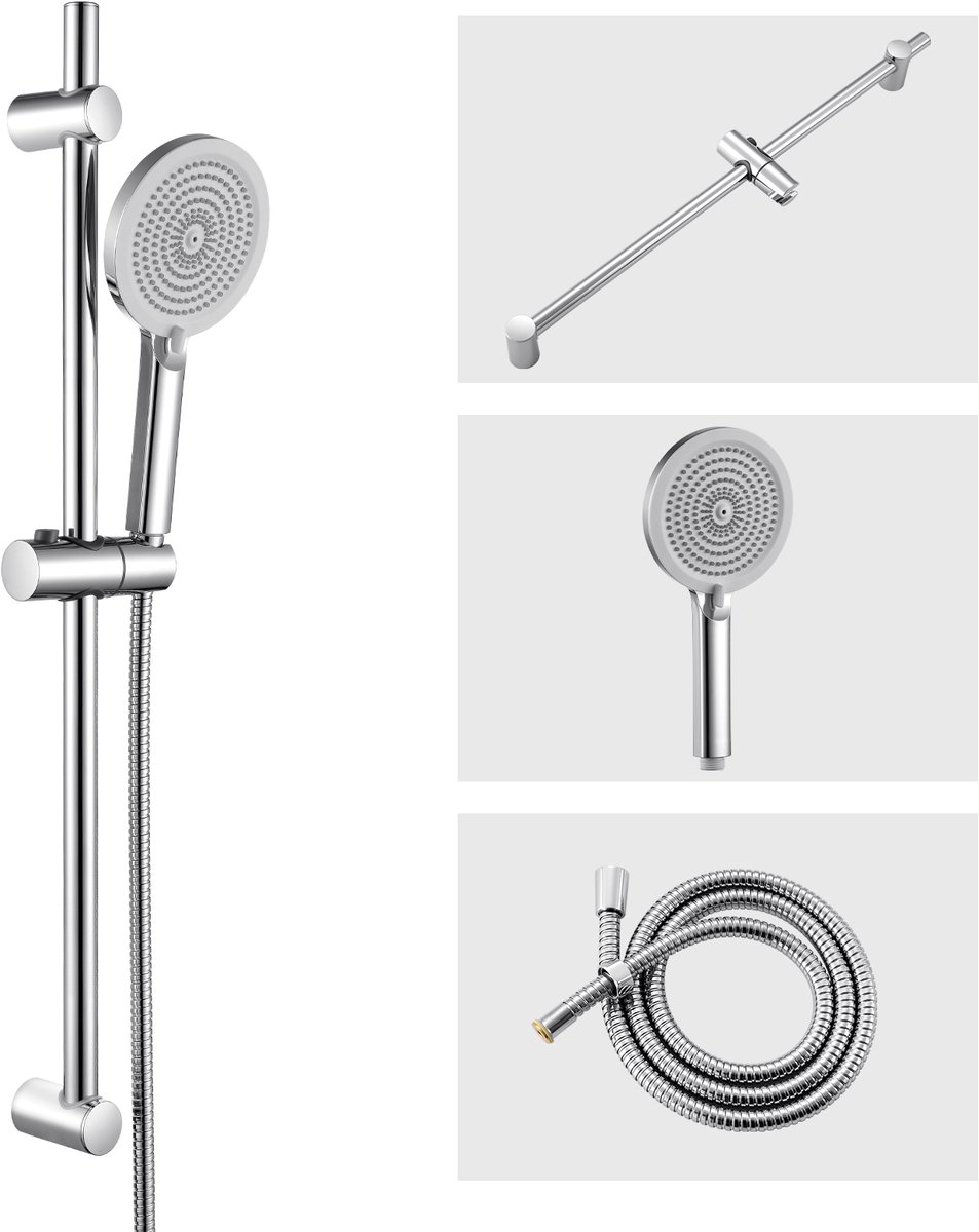 Sofetiy Max Doucheset met Handdouche - Handdouche ø 12.68 cm - 71 cm Glijstang - 4 standen - Chroom