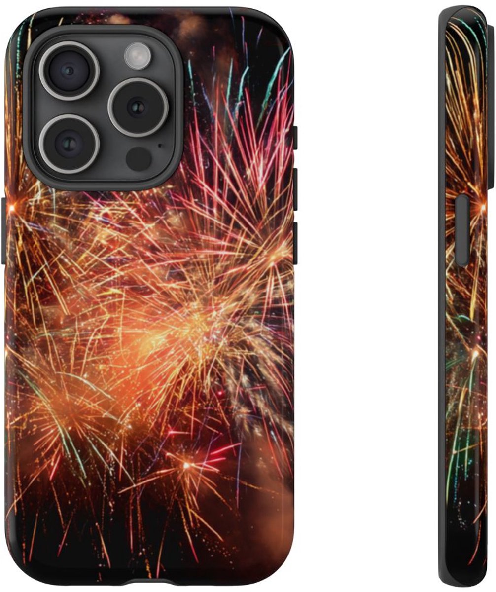 Kleurrijk Vuurwerk Spektakel – Telefoonhoesje Geschikt voor iPhone 15 Pro