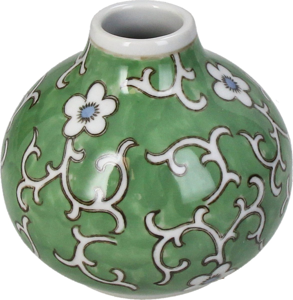 HD Collection Vaas Porselein Groen 11,5x11,5x10,5cm Green