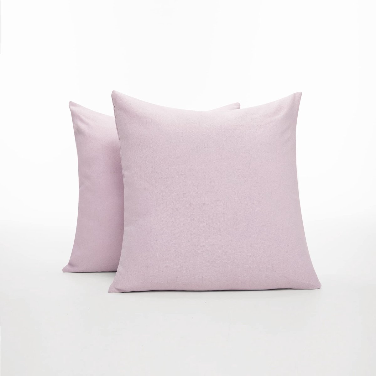 Ibenzoa Kussenhoes Set van 2 in Linnenlook met Verborgen Ritssluiting, Decoratieve Kussenhoezen, 65 x 65 cm, Roze