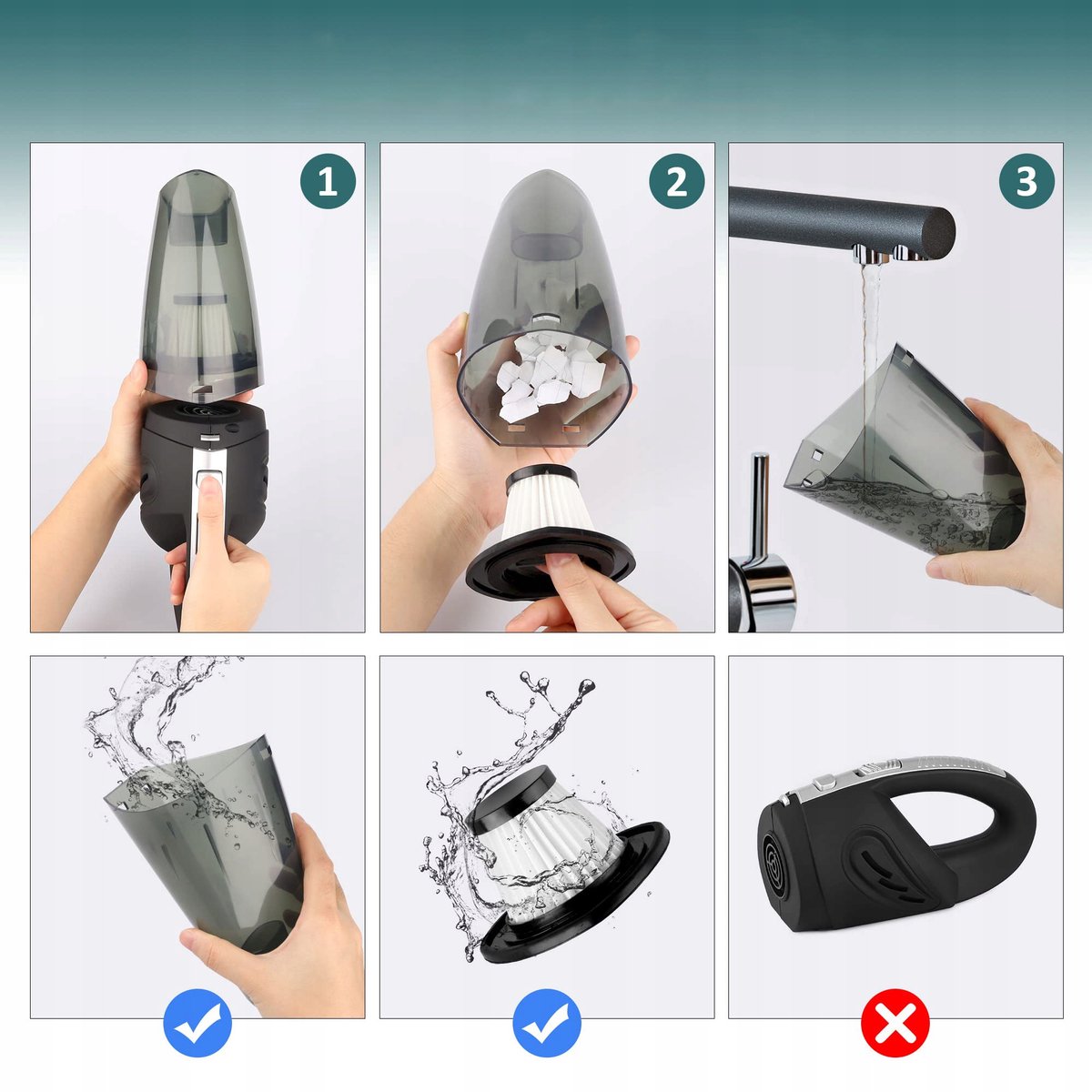 120W draadloze handstofzuiger voor in de auto - Auto - afbeelding 2