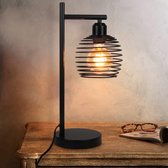 Lampe de table NETTLIFE E27 - Lampe de chevet Vintage - Zwart - Métal - Lampe de table max. 40 W - Lampe de bureau rétro - Pour chambre | Salon | Hôtel | Cuisine