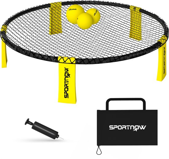 SPORTNOW roundnet-set - kunststof - polyester - Ø92 x 20H cm - geel