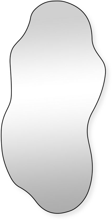 SensaHome Luciano Wandspiegel – Organische Spiegel – Asymmetrisch Design – 120x60 cm – Zwart