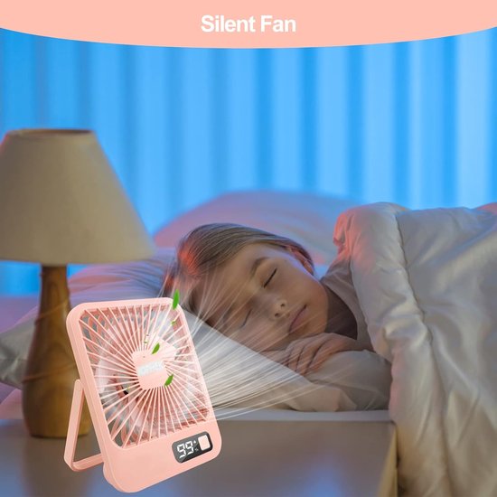 Bewello Bewello® - Mini USB Ventilator met Luchtkoeler - Kleine Tafelventilator Airco - Roze