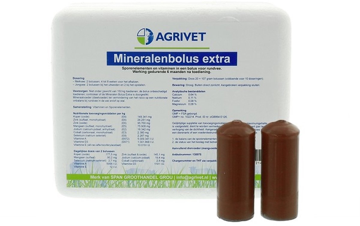 Agrivet Mineralen Bolus extra 20 stuks