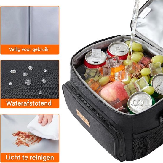 Lunchtas 15L - Geïsoleerd Koeltas Lunch - Lunchpakket - Waterdicht - Draagbaar - Schouderband - Duurzaam van JEMIIN. — afbeelding 5