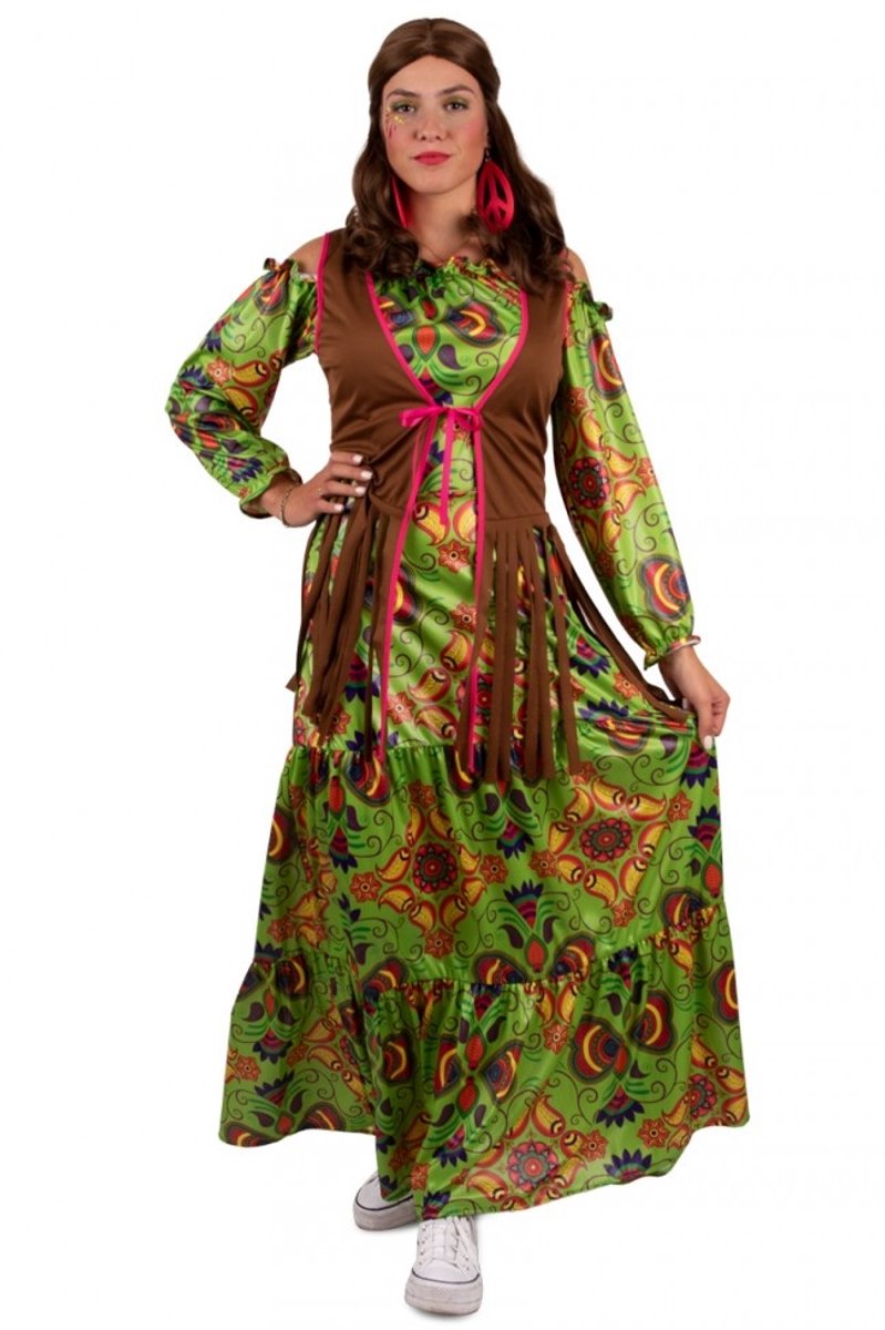 Hippie jurk lang dames Freya - Maat 38