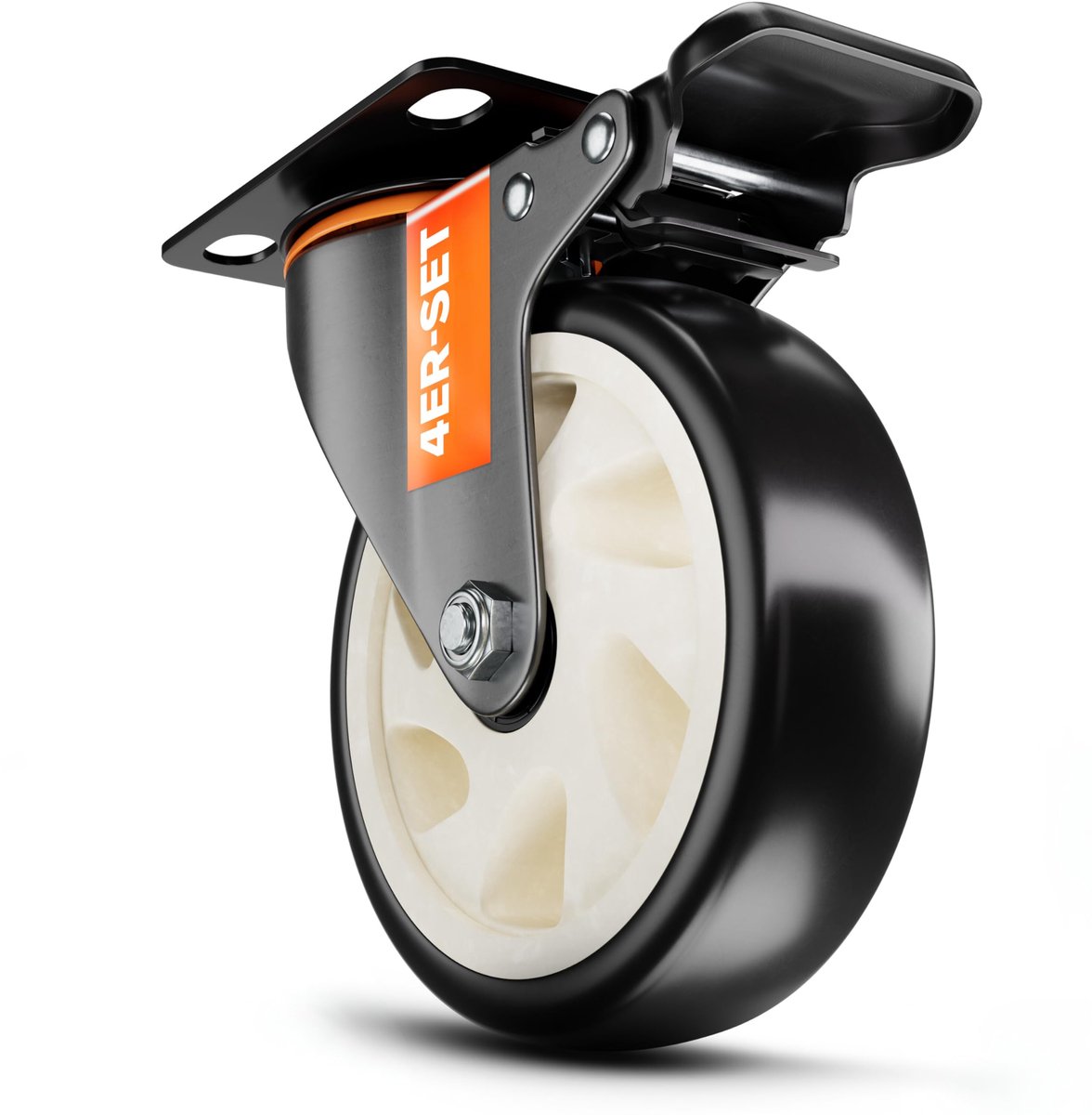 PEARWAY™ Heavy-Duty wielen 125 mm - Laadvermogen tot 680 kg [4x remmen] - Extra stil en duurzaam - Zwenkwielen voor werkplaats, meubels en buiten - Meubelwielen - Transportwielen Heavy-Duty - Wielen Heavy-Duty