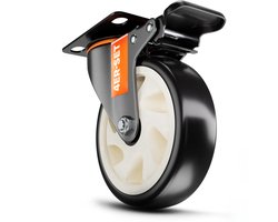 PEARWAY™ Heavy-Duty wielen 125 mm - Laadvermogen tot 680 kg (4x remmen) - Extra stil en duurzaam - Zwenkwielen voor werkplaats, meubels en buiten - Meubelwielen - Transportwielen Heavy-Duty - Wielen Heavy-Duty