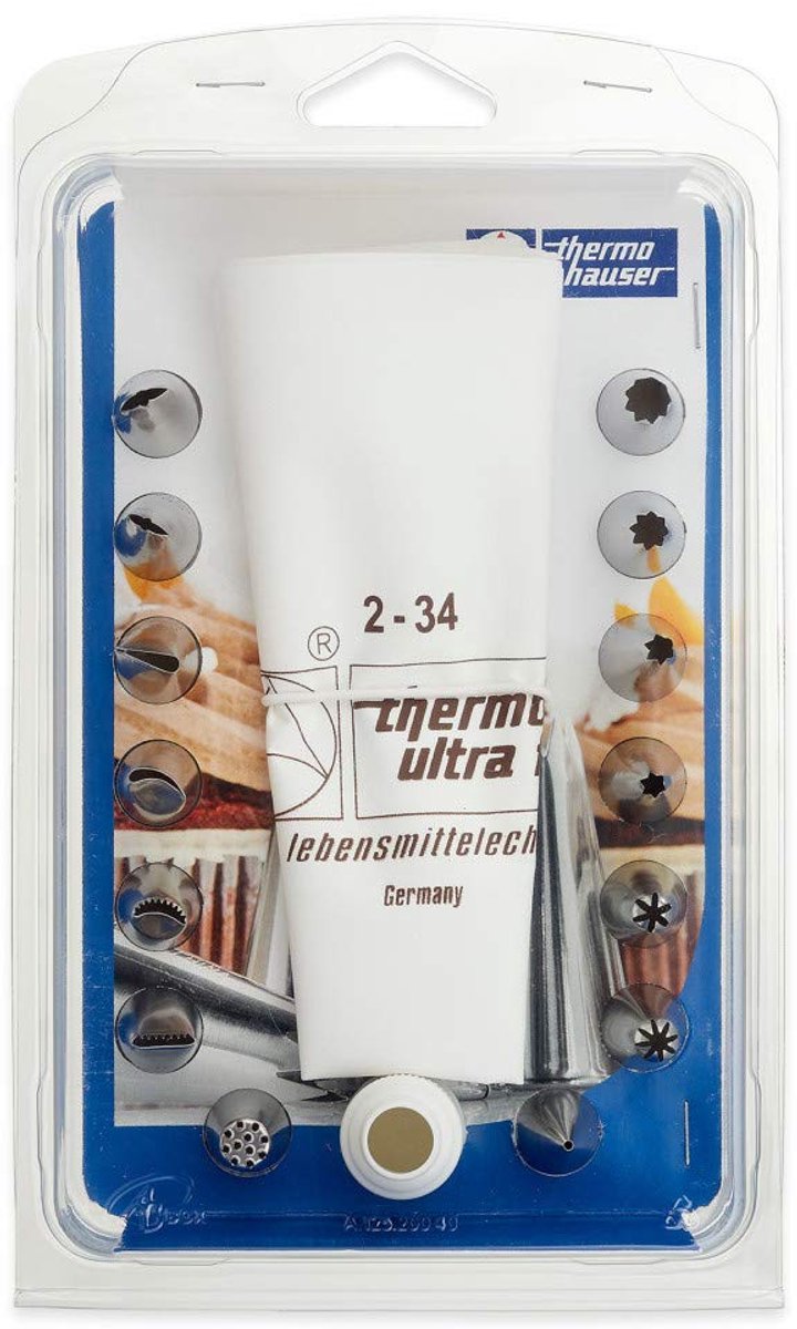 Thermohauser herbruikbare spuitzakkenset van polyester ULTRA FLEX, 16-delig (spuitzak, adapter, 14 spuitmondjes), roze