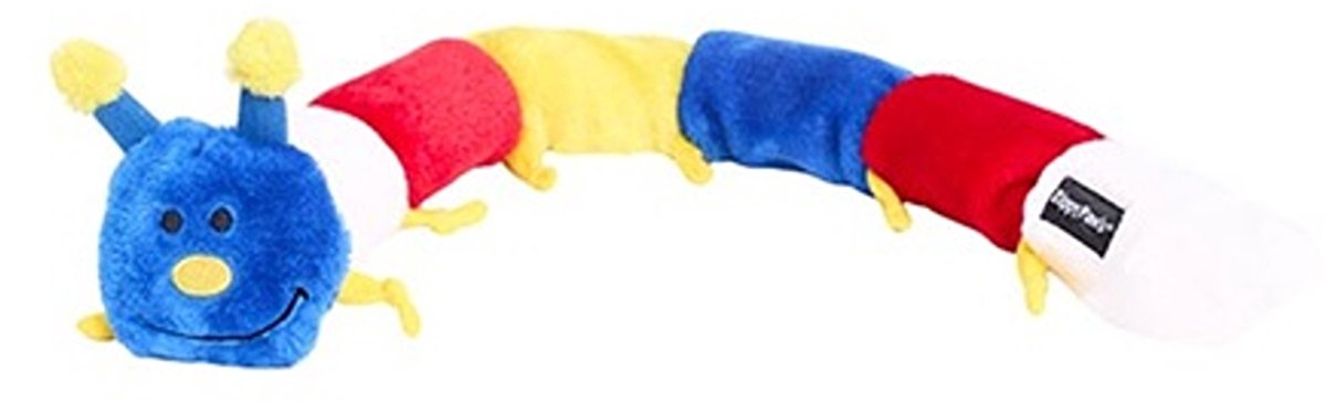 Honden speelgoed - Zippy paws - Rups - 6 Piepers - Knuffel - Primaire kleuren - Rups