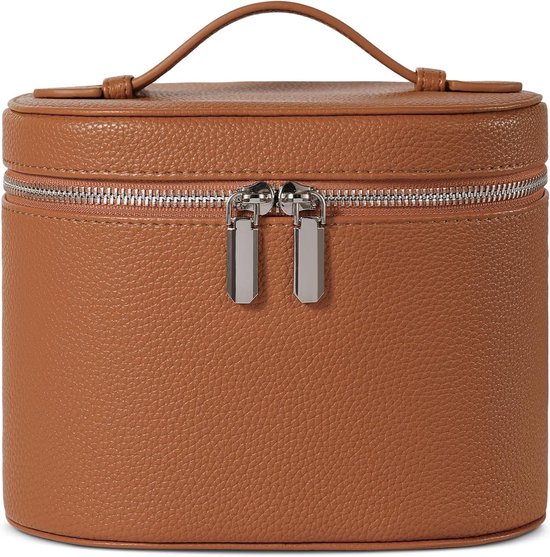 Trousse de maquillage, trousse de maquillage de voyage avec compartiments et poignée, sacs de rangement cosmétiques portables, trousse de toilette pour femme