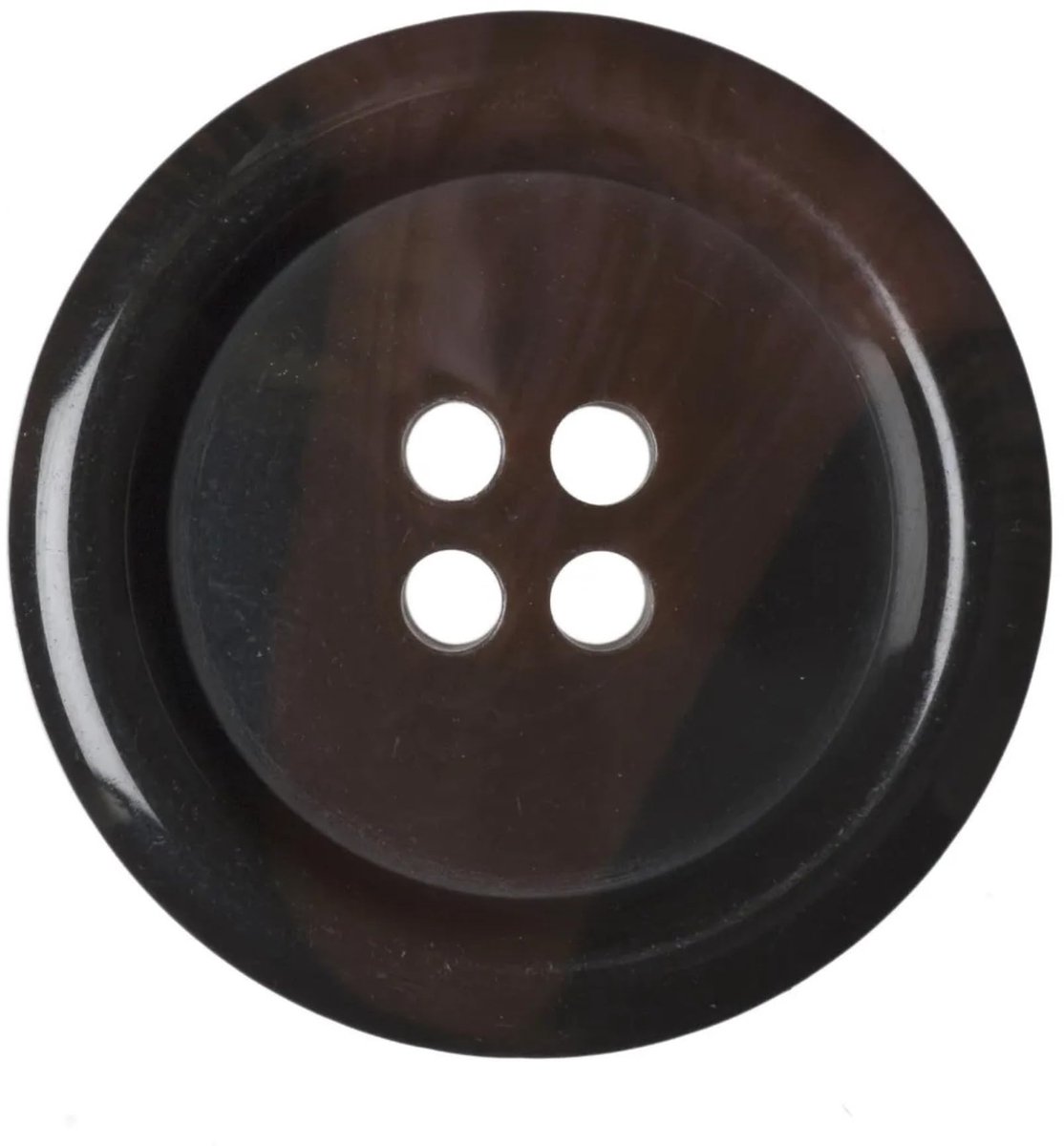 Kunststofknopen van kunsthoorn, rond, 28 mm, met 4 gaten, ideaal voor jassen, jacks, vesten, lichtbruin, 6 stuks (45 l)