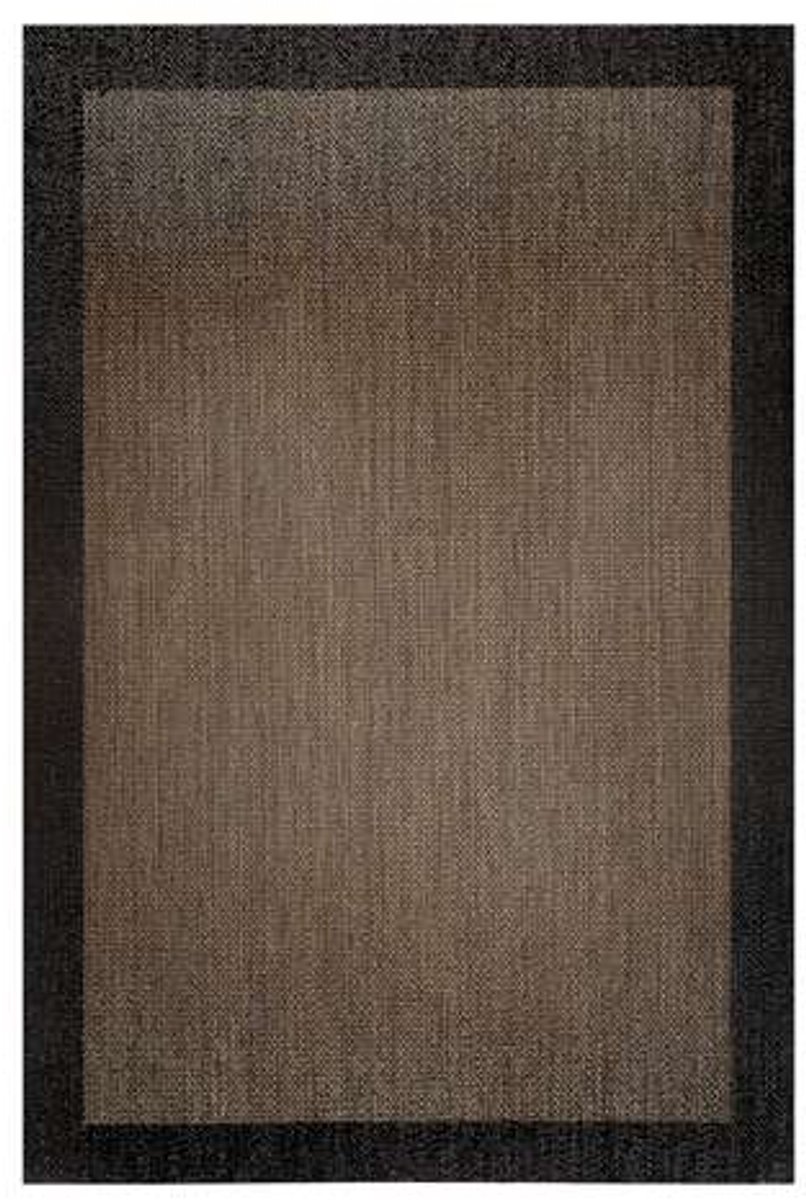 Storesdeco Premium vinyl vloerkleed, antislip, binnen/buiten – Taupe-zwart , 140 x 200 cm