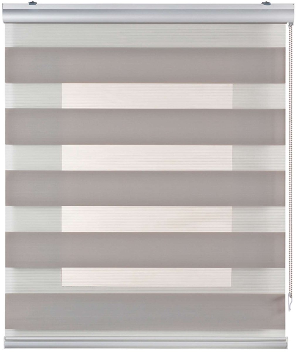 Storesdeco Premium Duo rolgrodijn met aluminium afwerking Grijs, 60x250 cm Grey Taupe
