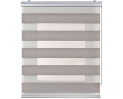 Storesdeco - Premium Duo rolgrodijn met aluminium afwerking Grijs, 60x250 cm