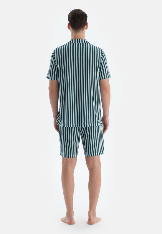 PrinStory Pyjamaset voor dames, shirt met korte mouwen en driekwartbroek, nachtkleding, pyjamaset met zakken, M