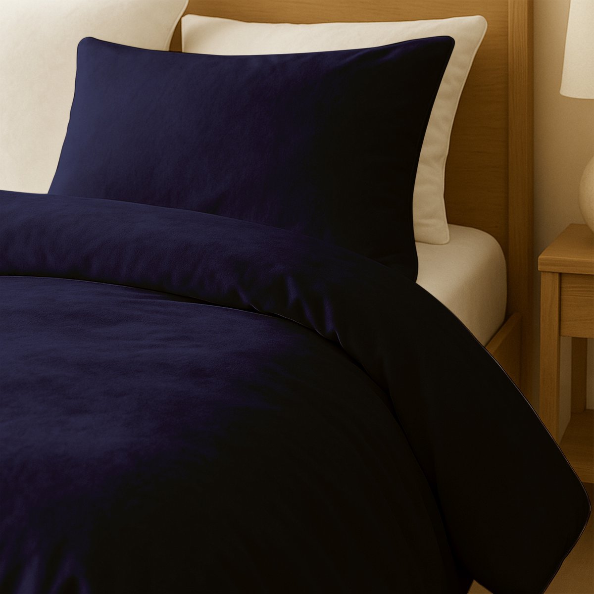 Zydante Dekbedovertrek Set 140x200/220 cm - Dekbedhoes met 1 Kussensloop - Velvet Coral - Blauw