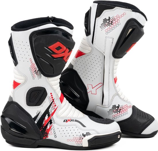 MOTOBLOUZ MotorMotorlaarzen VENGER Mannen|Synthetisch Wit/rood 41 CE-gekeurd