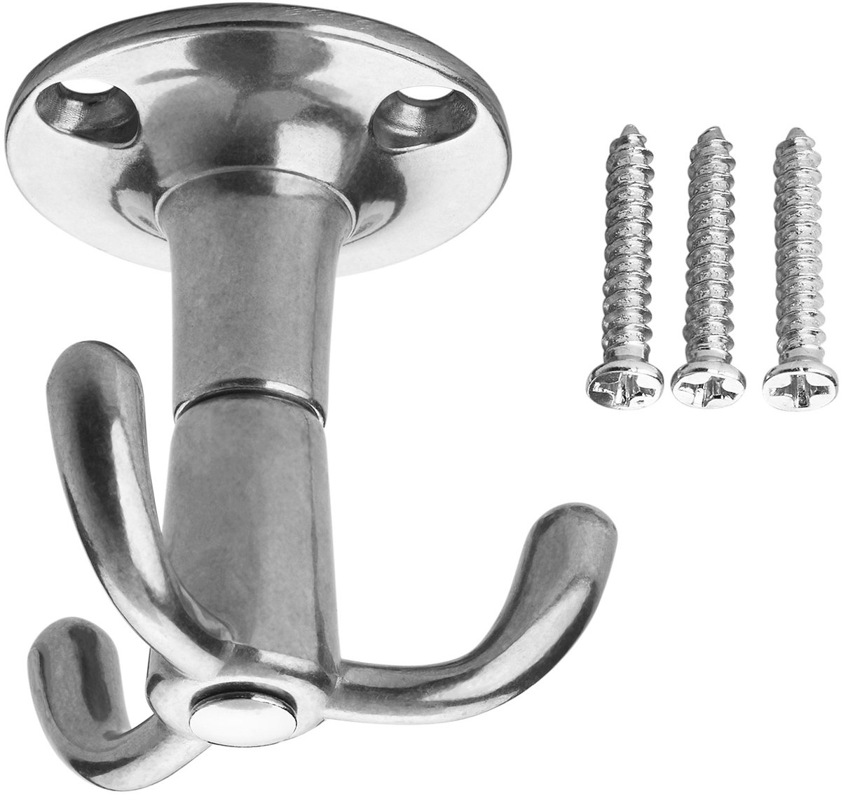 10 stuks SOTECH draaibare kapstokhaken Tromso aluminium gepolijst 3 ophanghaakjes 53 x 50 mm voor plafondmontage