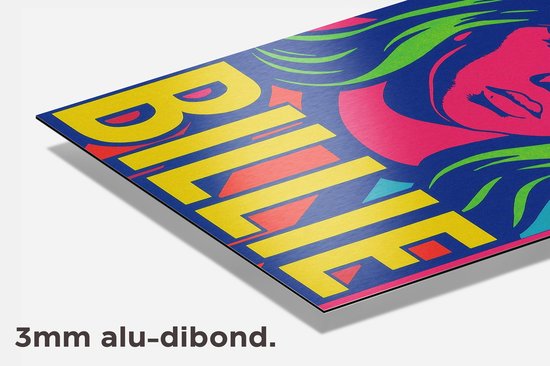 Billie Eilish Poster - Muziek Posters - Teksten - Quote - Pop Art - Metalen Wandbord - Met Ophangsysteem - 3mm Aluminium Dibond - DBS6416WV - Formaat 50 x 70cm
