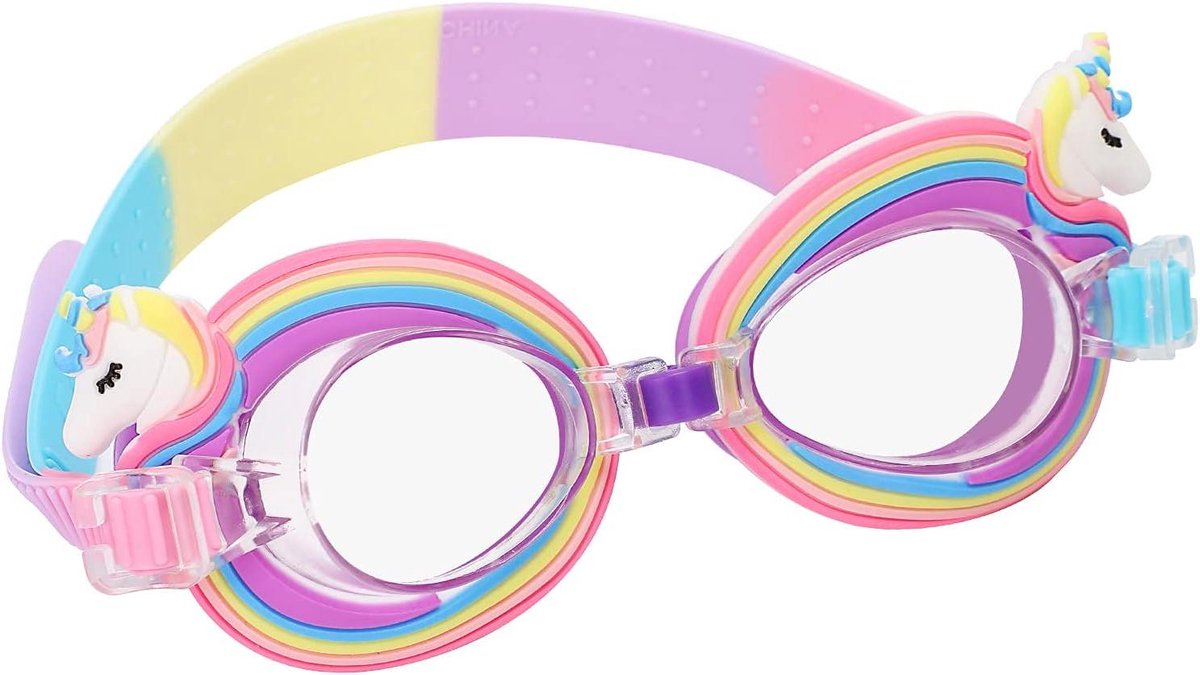 Hifot Zwembril voor kinderen met UV-bescherming en anti-condens, verstelbare band en flexibel neusbrugontwerp