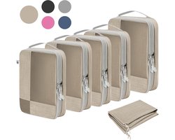 Cubes d'emballage Skycases Travel Essentials - Set de 6 pièces - Rangement pour sièges-auto de compression de Luxe en nylon de haute qualité - Gain de place et durable - Idéal pour les Voyages