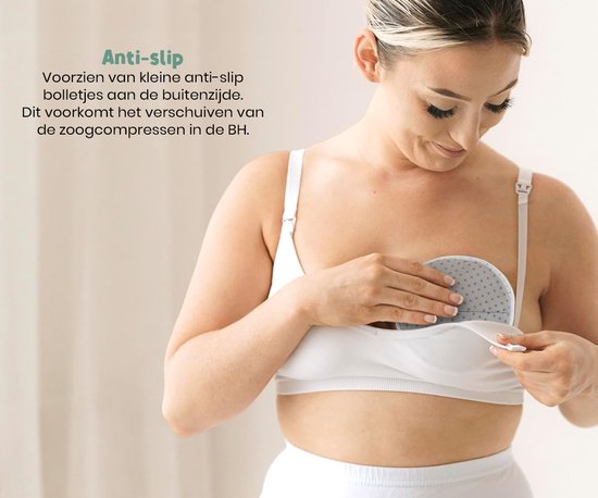 Frummel Zoogcompressen - Zoogcompressen wasbaar - Antislip - Herbruikbaar - Inclusief Transporttasje en Waszakje - 14 stuks - Grijs/Wit van Merkloos — afbeelding 3