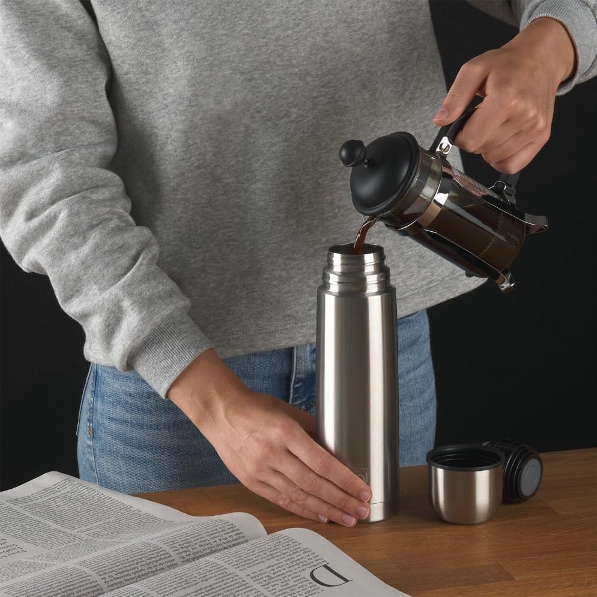 Waterdichte Thermosbeker - 700 ml - Duurzame Meeneembeker voor Koffie & Thee - Roestvrij Staal — cadeau in Koken & Dineren - foto 7