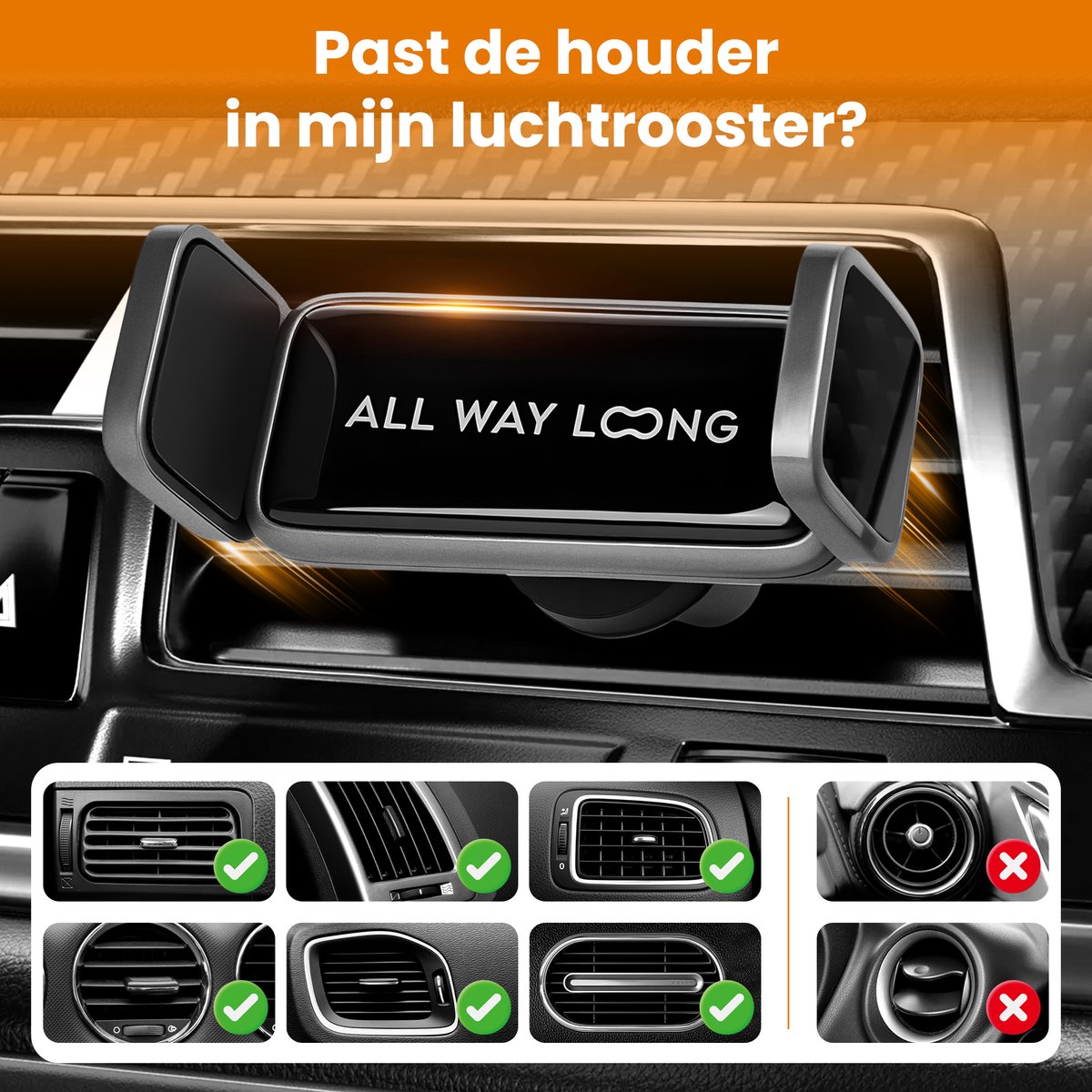 Telefoonhouder Auto Ventilatie - GSM Houder Auto - Telefoonhouders Auto Ventilatierooster - Mobiel Houder Auto - Phone Holder Car - Universeel - Zwart — cadeau in Gadgets - foto 4