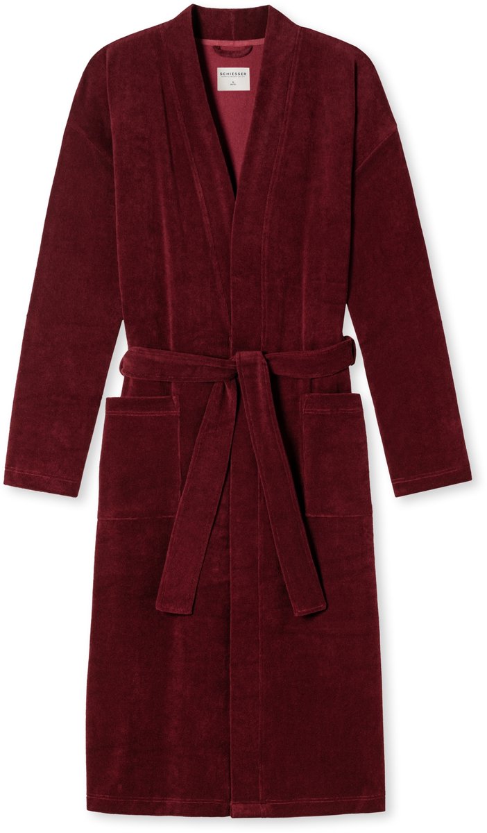 Schiesser badjas bordeaux katoen