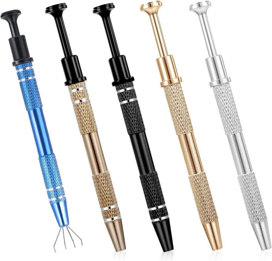Foto: Allecto plus piercing tang set voor sieraden diy roestvrij staal bal grijper edelsteen pick up gereedschap diamant kralen 5 stuks