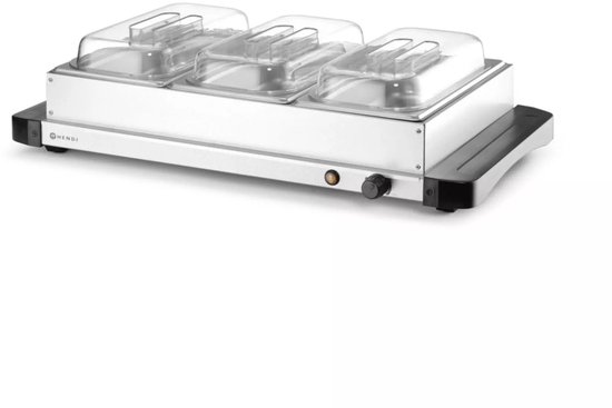 HENDI Voedselverwarmer - roestvrij staal - 3 GN-bakken - 40-75°C - 657x381x161mm — afbeelding 2