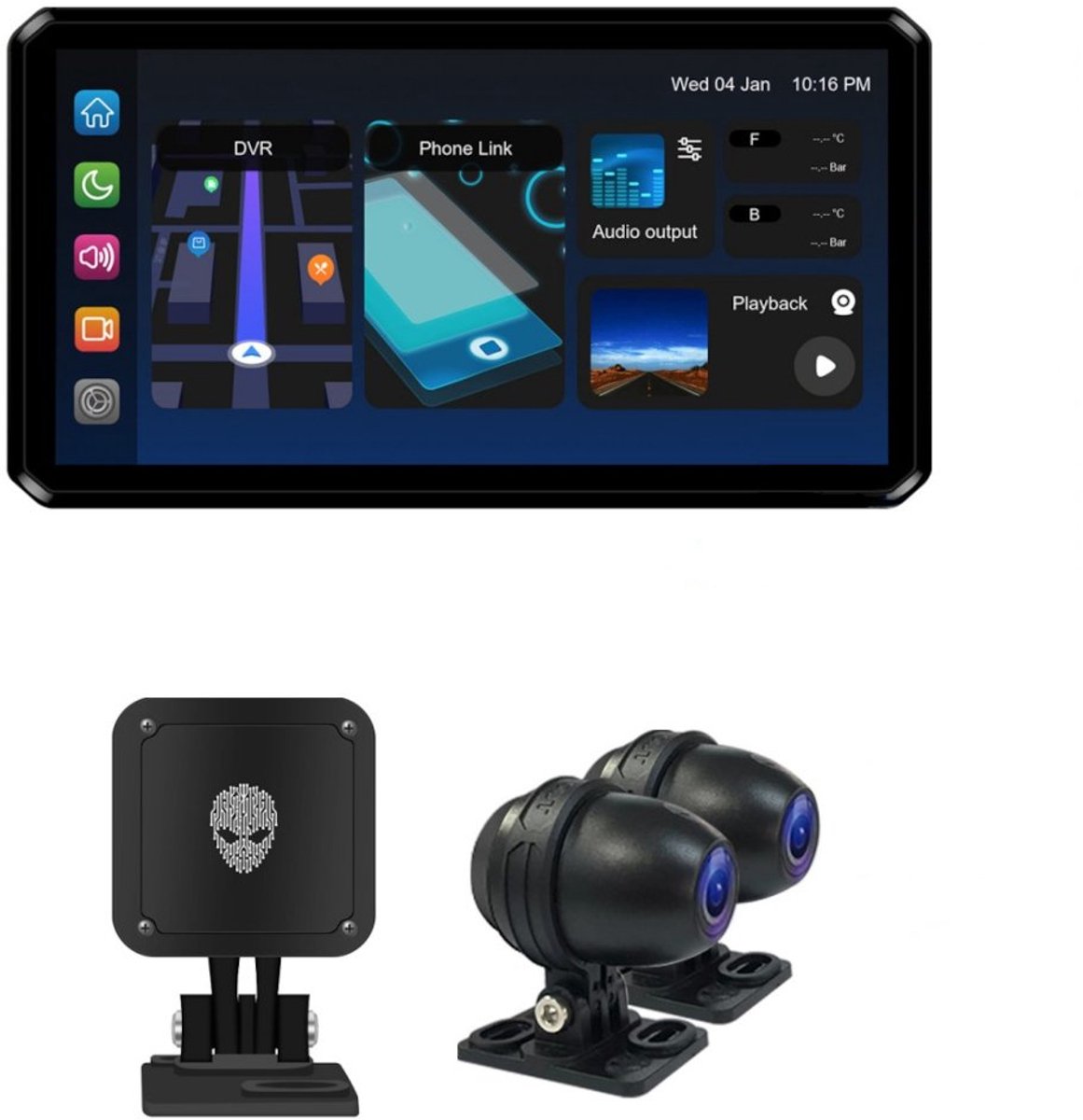 AlienRider M2 Pro Motorcycle Multimedia System + Cameras + Wave-Radar - Maat -