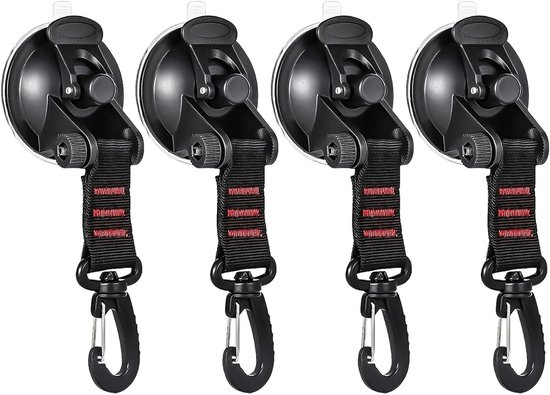 Zuignap campingset, 4 stuks, zuignappen, extra sterke zuignappen, multifunctionele zuignappen, camping, voor auto, luifels, camper, thuis, werkplaats