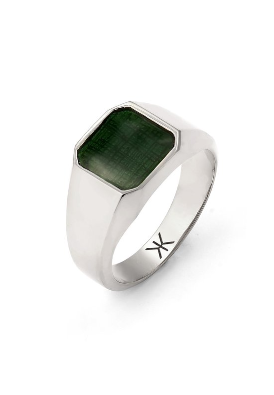 KUZZOI - Ring - Chevalière Homme Carrée E-mail Argent Sterling 925 -