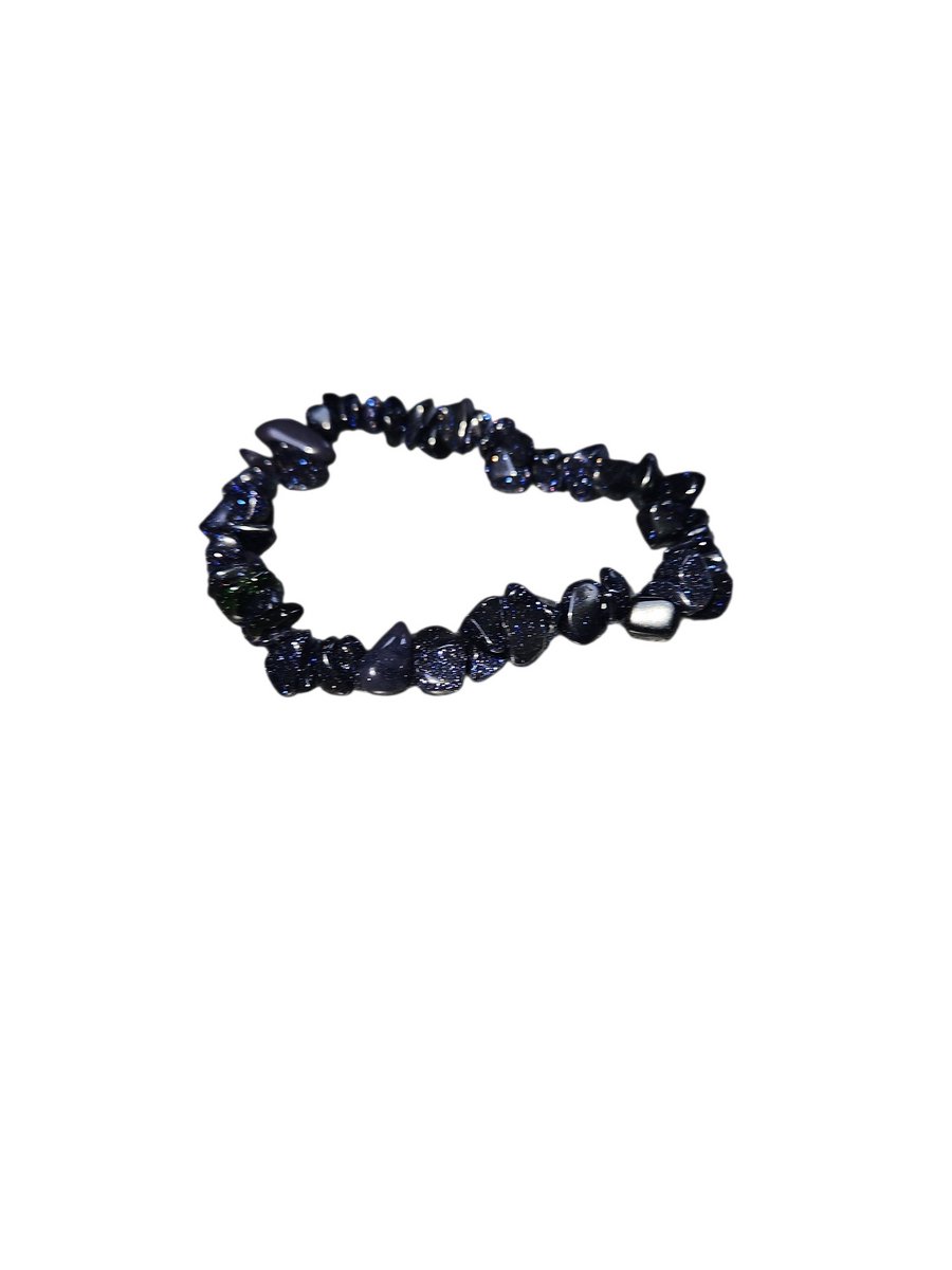 Goudsteen Blauw Split Armband Elastisch