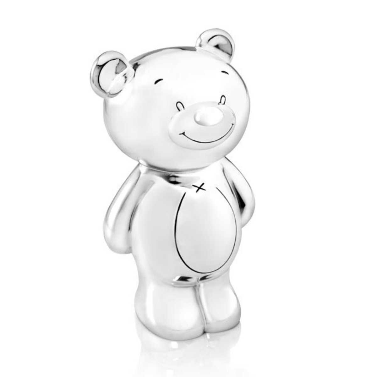 Spaarpot Poes zilver kleur 9,3x7,5x8,1cm