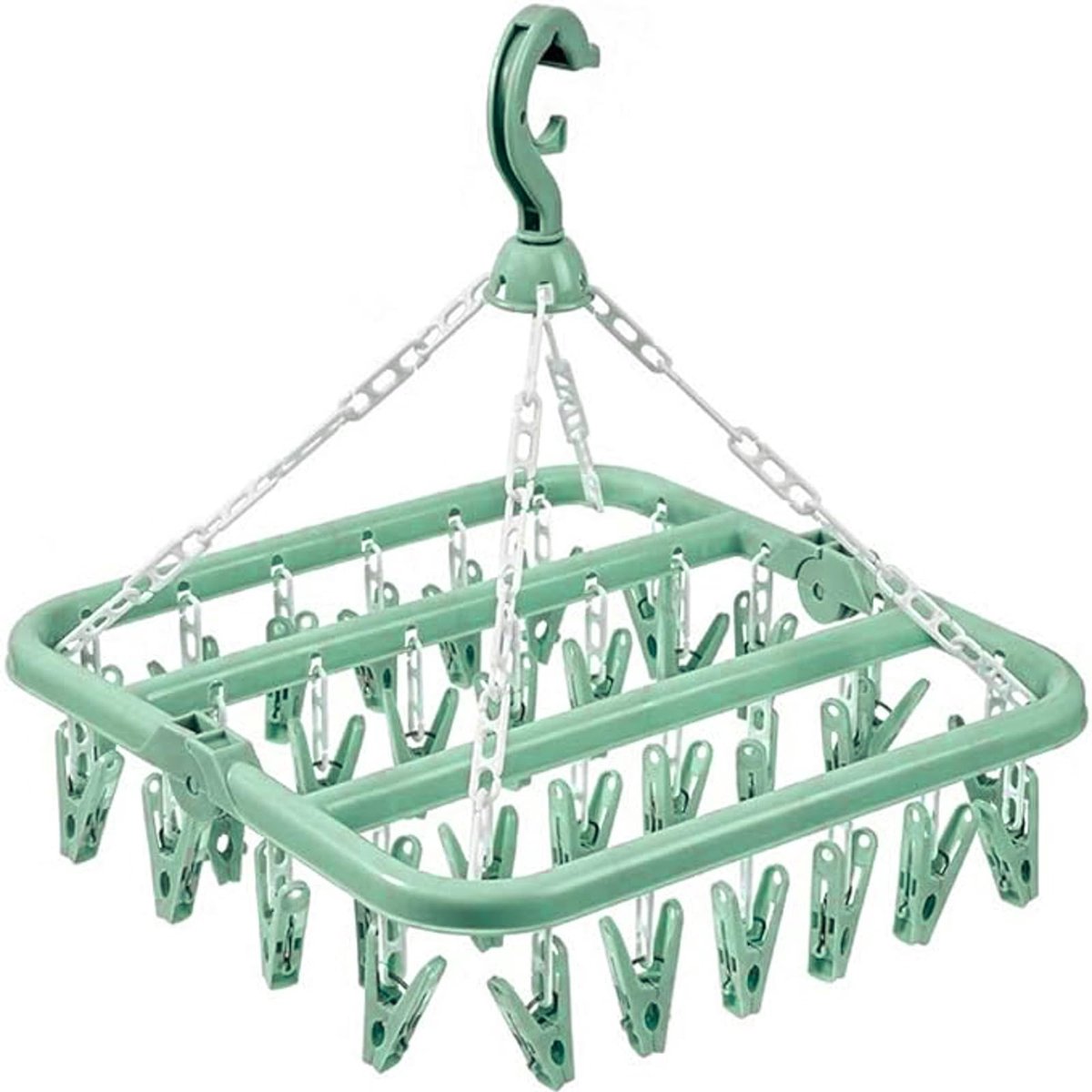 Sokkendroger - Droogrek - 32 Knijpers - Sokken Hanger - Wasrek Sokken - Wasrek - Droogrek - Carrousel - Droogcarrousel - Washanger - Sokkendroogrek - Groente
