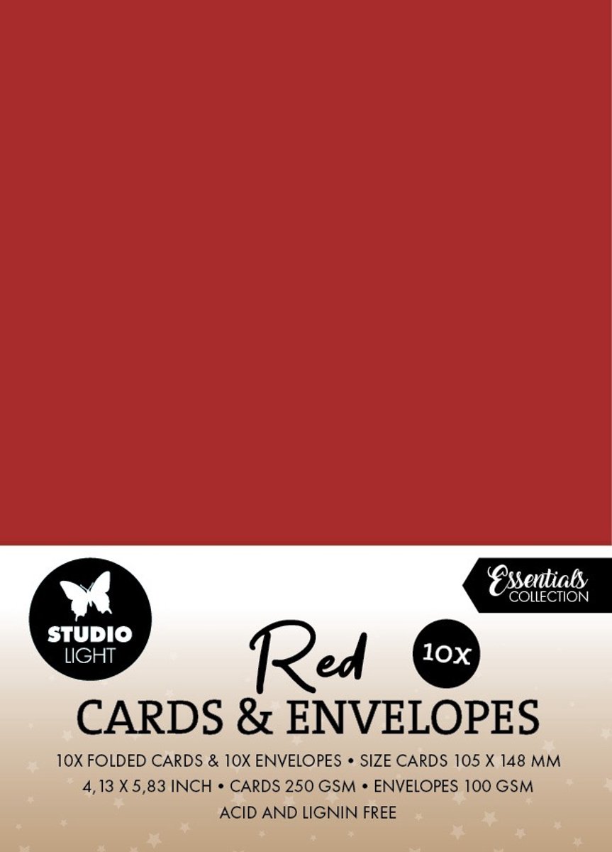 Cards & envelopes Christmas red A6 - Essentials nr. 13